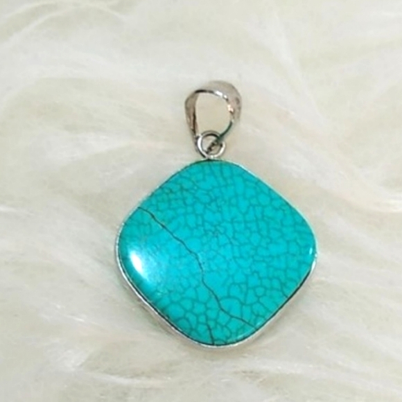Kingman Turquoise Sterling Silver Pendant - Picture 11 of 12